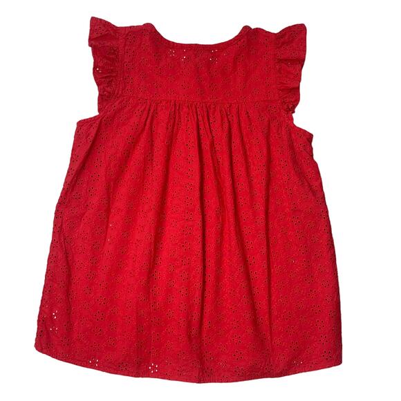 Madewell Womens Red Eyelet Flutter Sleeve Top Sleeveless Size XS - Picture 6 of 9